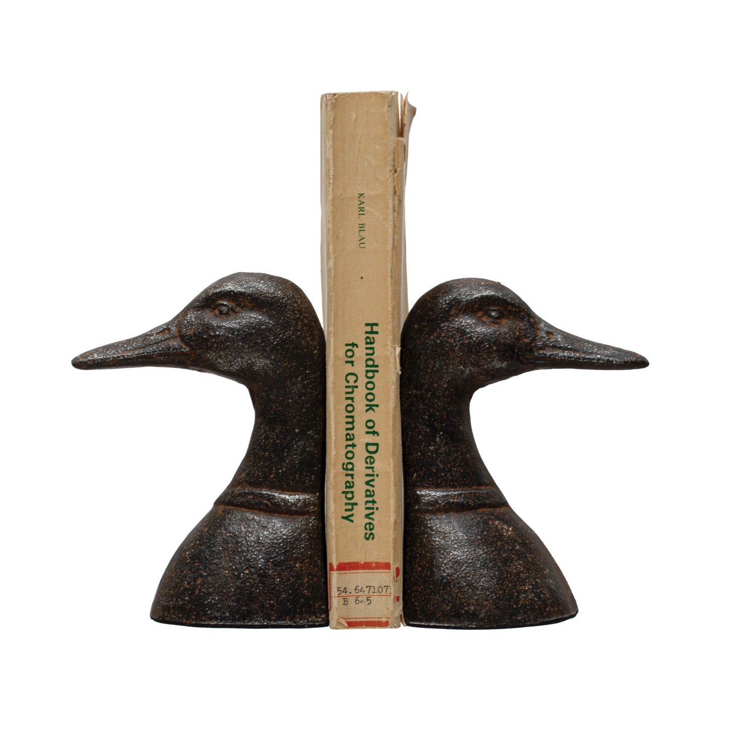 Cast Iron Black Duck Head Bookends