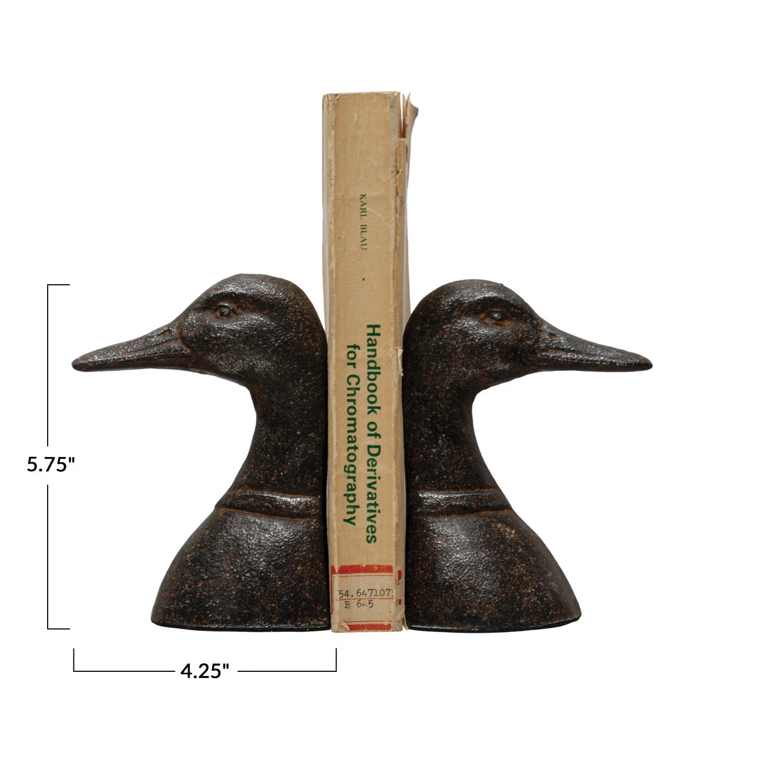 Cast Iron Black Duck Head Bookends