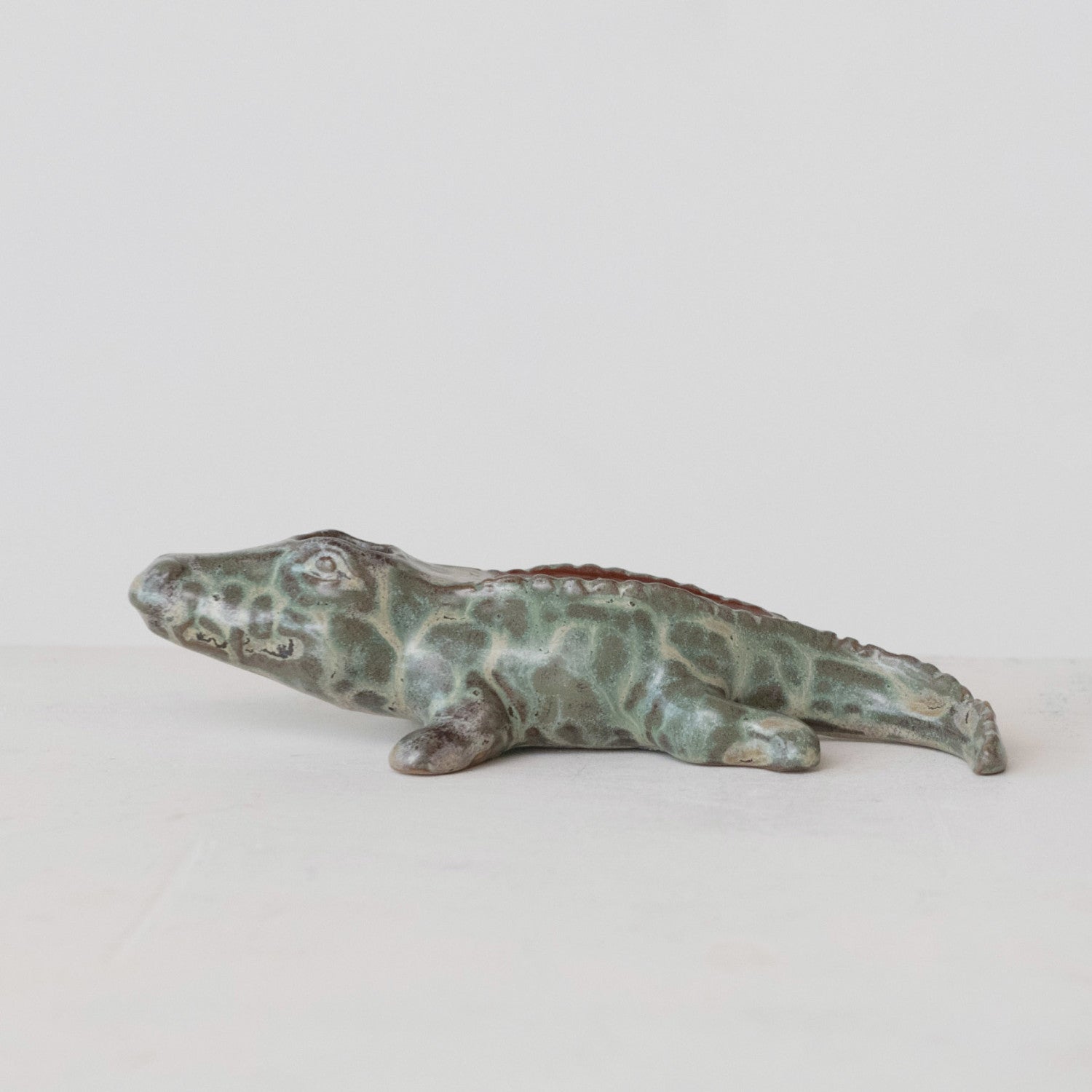 Stoneware Alligator Match Holder With Striker