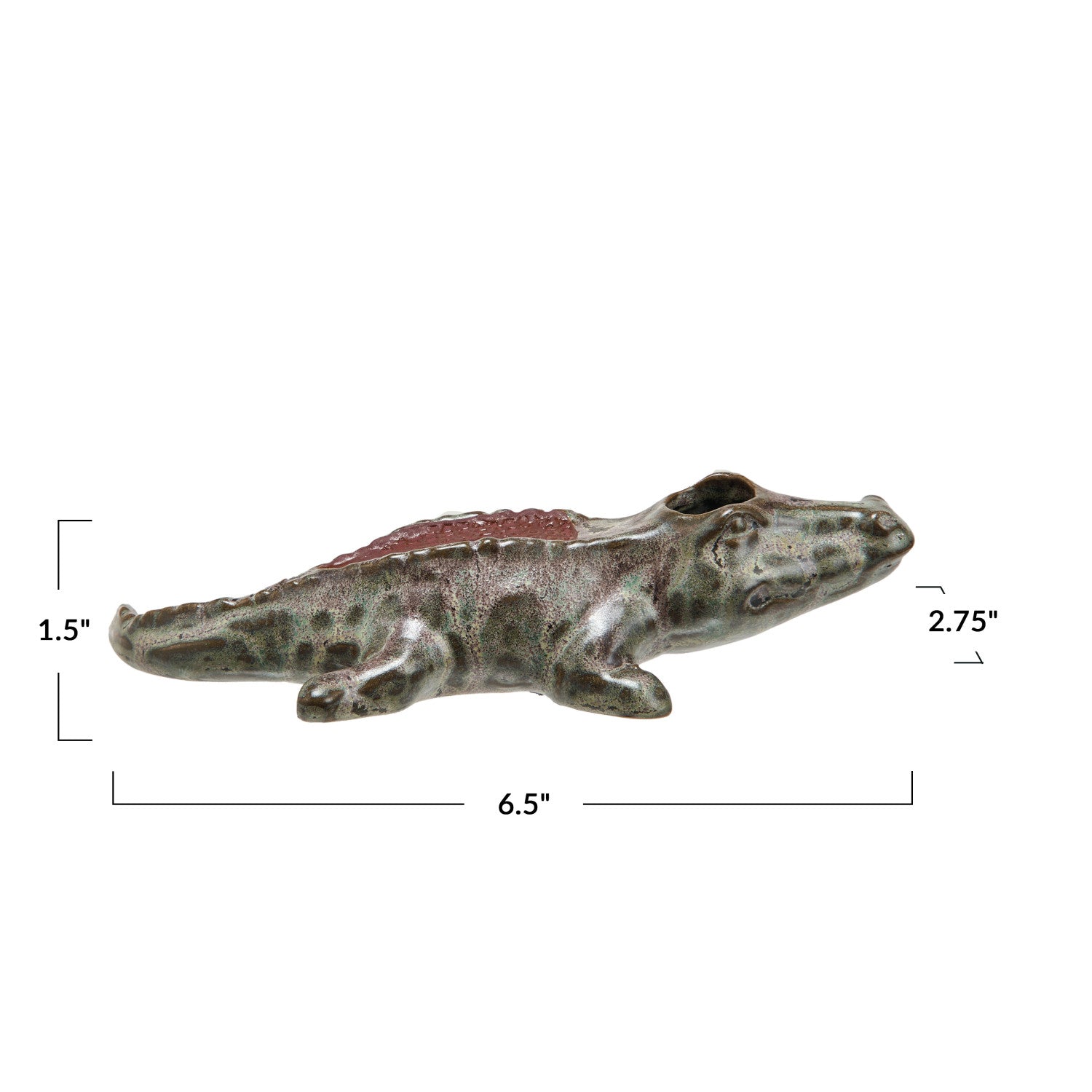 Stoneware Alligator Match Holder With Striker