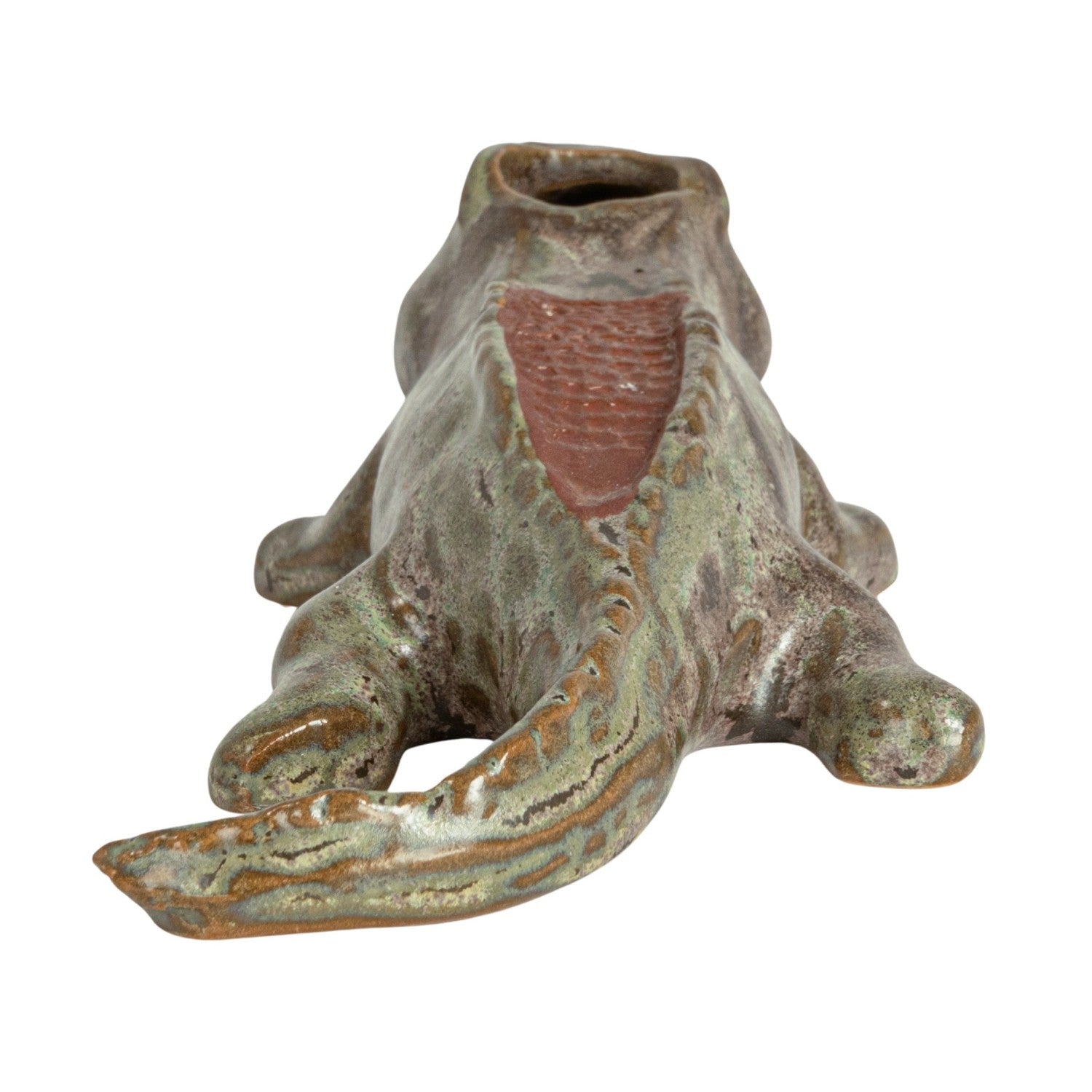 Stoneware Alligator Match Holder With Striker