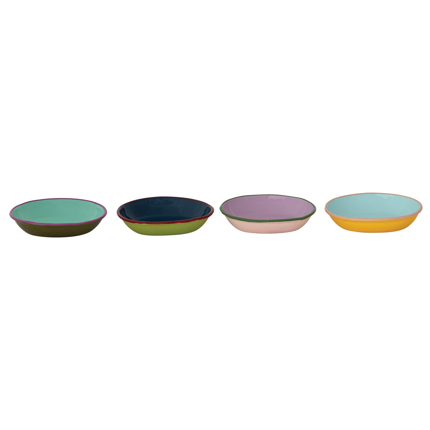 Enameled Dish with Colored Edge