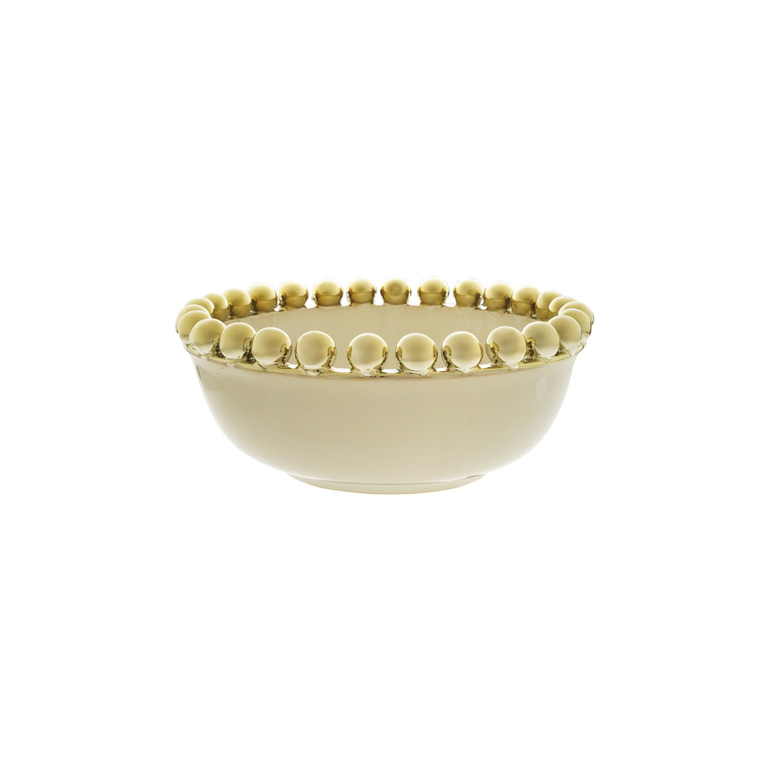Round Stoneware Gold Serving Bowl