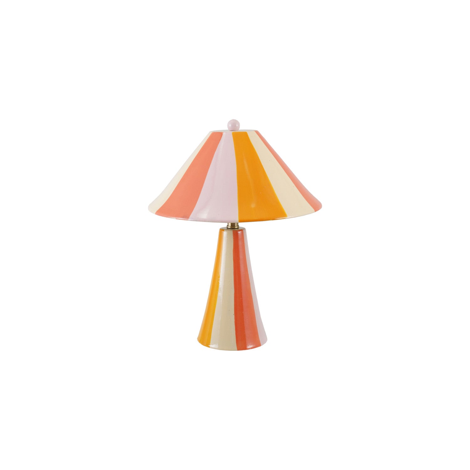 Striped Stoneware Table Lamp