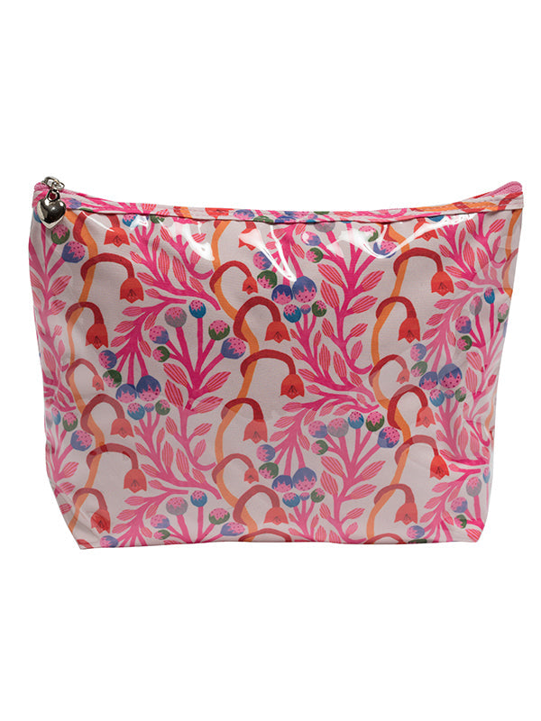 M Pink Strawberry Vine Cosmetic Bag