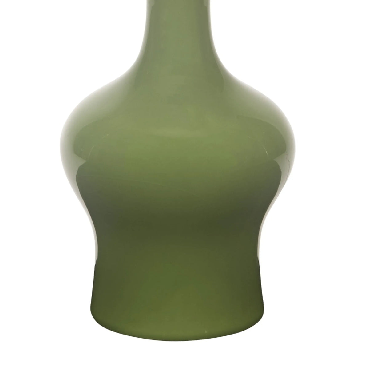 Theo Classic Garden Green Ceramic Table Lamp with Grasscloth Shade