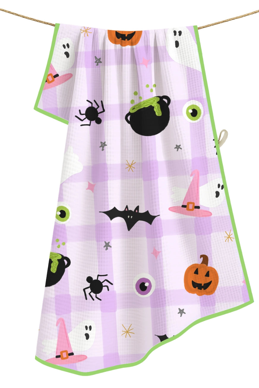 Halloween Icons Microfiber Tea Towel