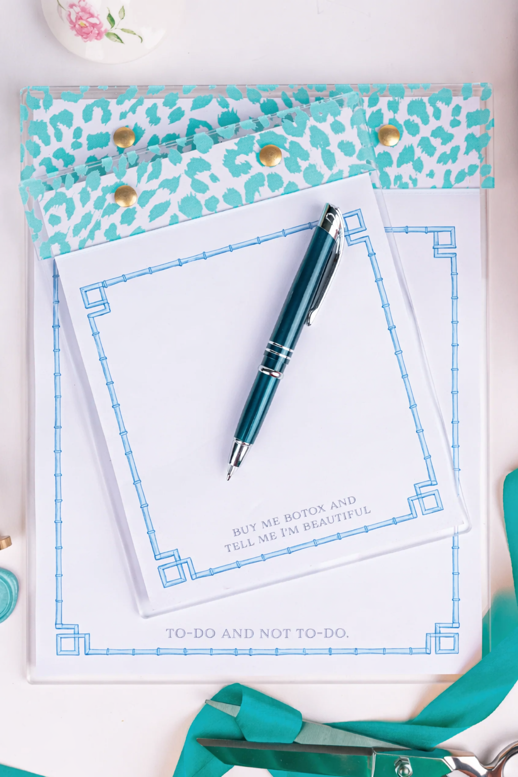 Blue Bamboo Small Notepad