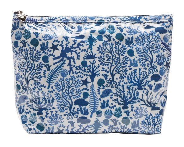 M Seashells Blue Cosmetic Bag