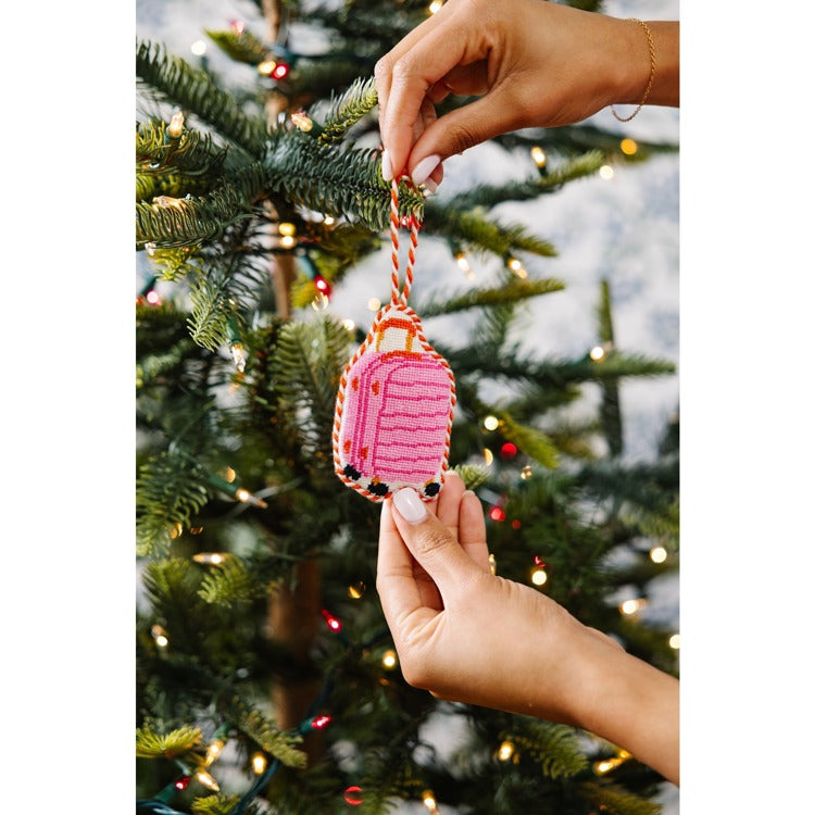 Suitcase Needlepoint Ornament