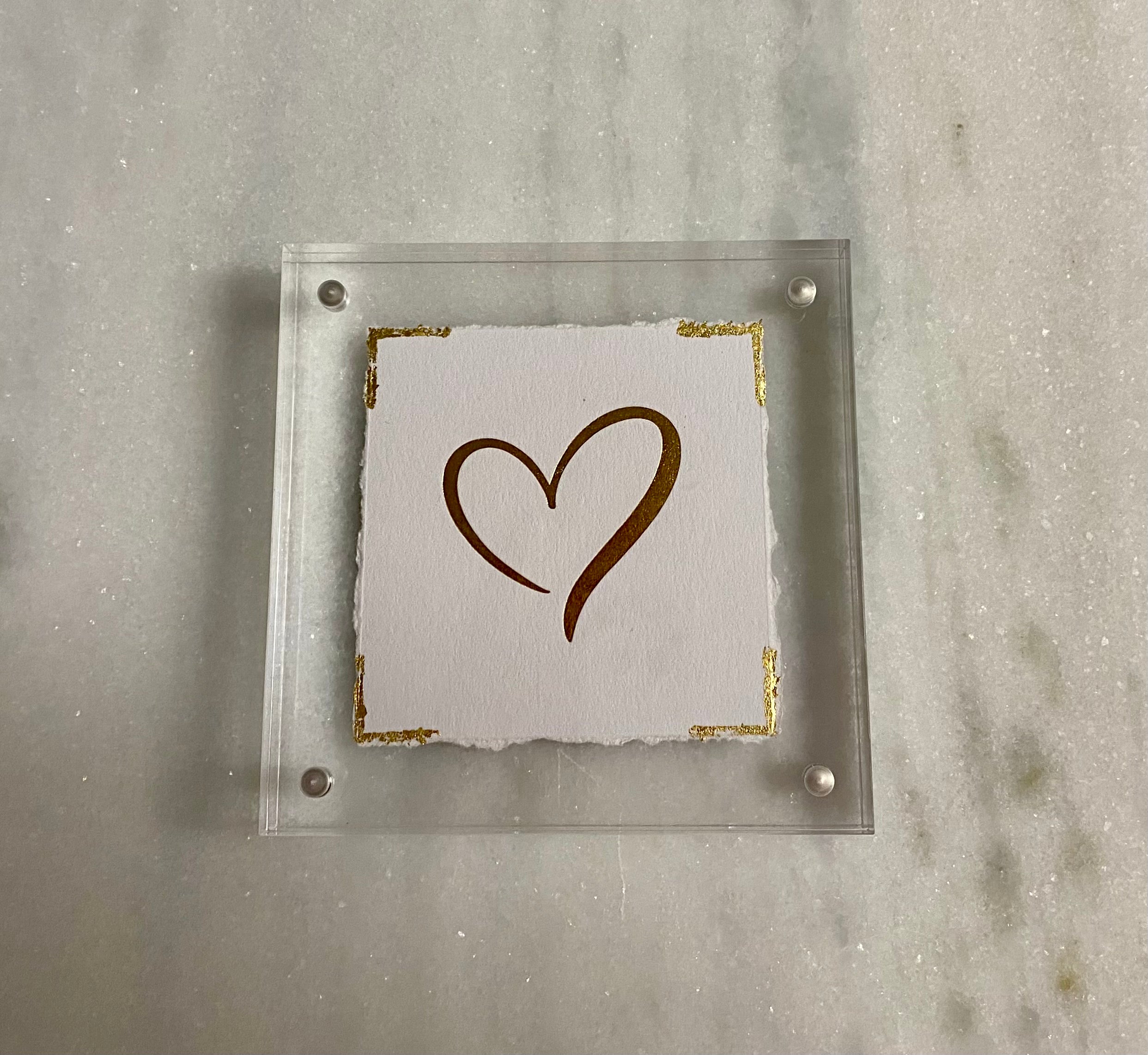 4x4 Gold Embossed Heart