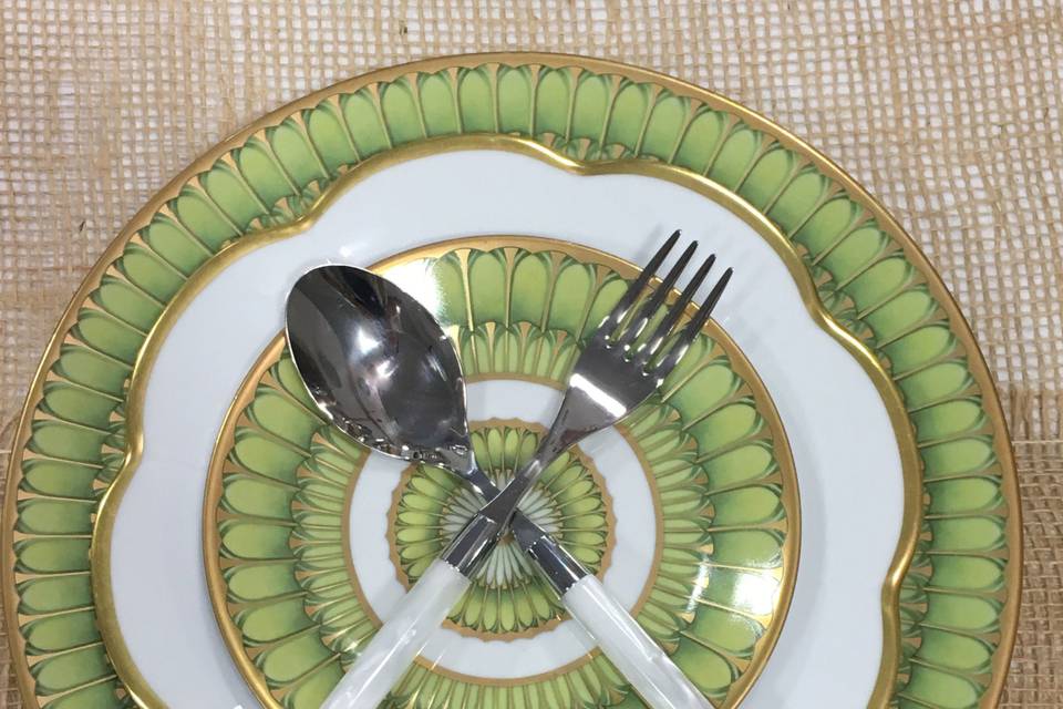 Arcades Green Dinner Plate