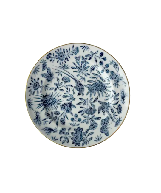 Sacred Bird & Butterfly Bread and Butter Plate - Blue