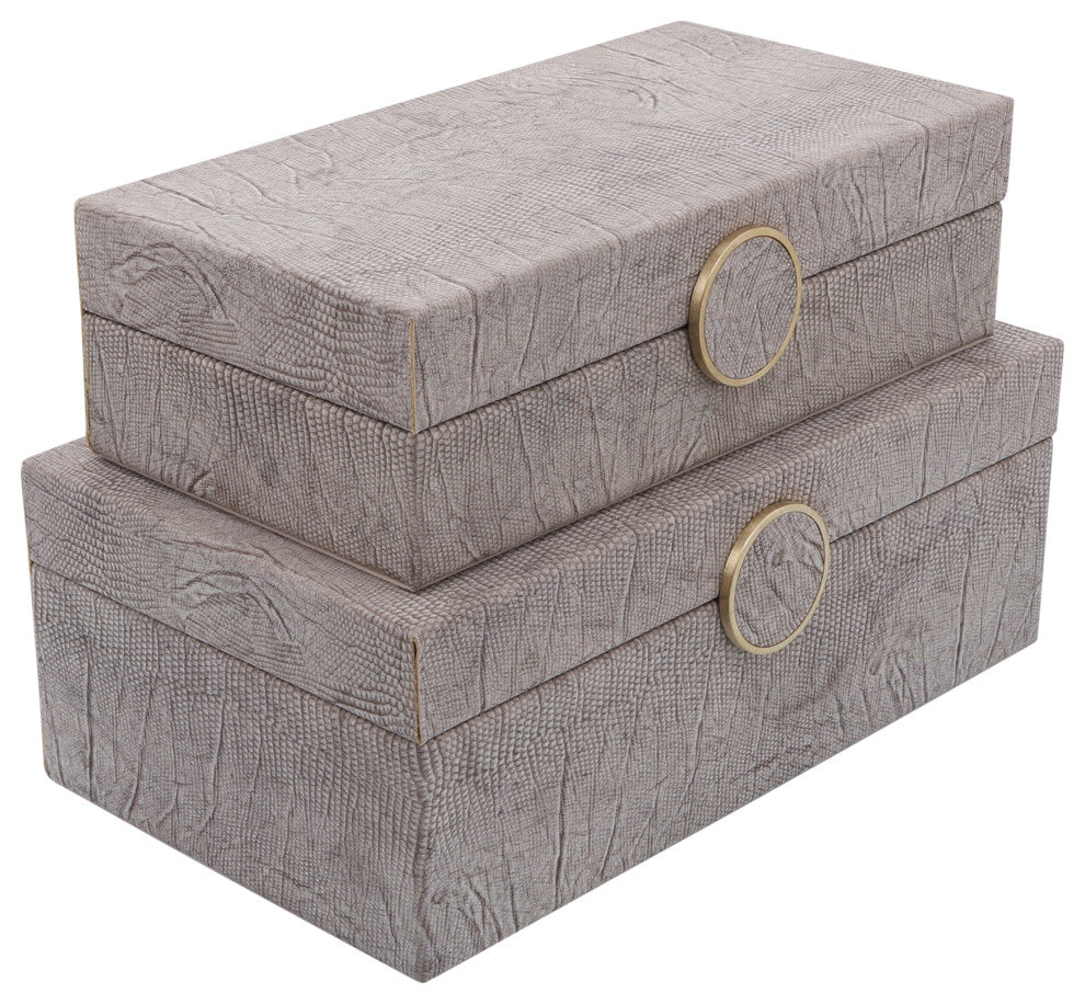 Wood, 12 Box w/ Medallion, Beige
