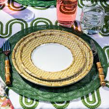 Bamboo Caning Melamine Dinner Plate