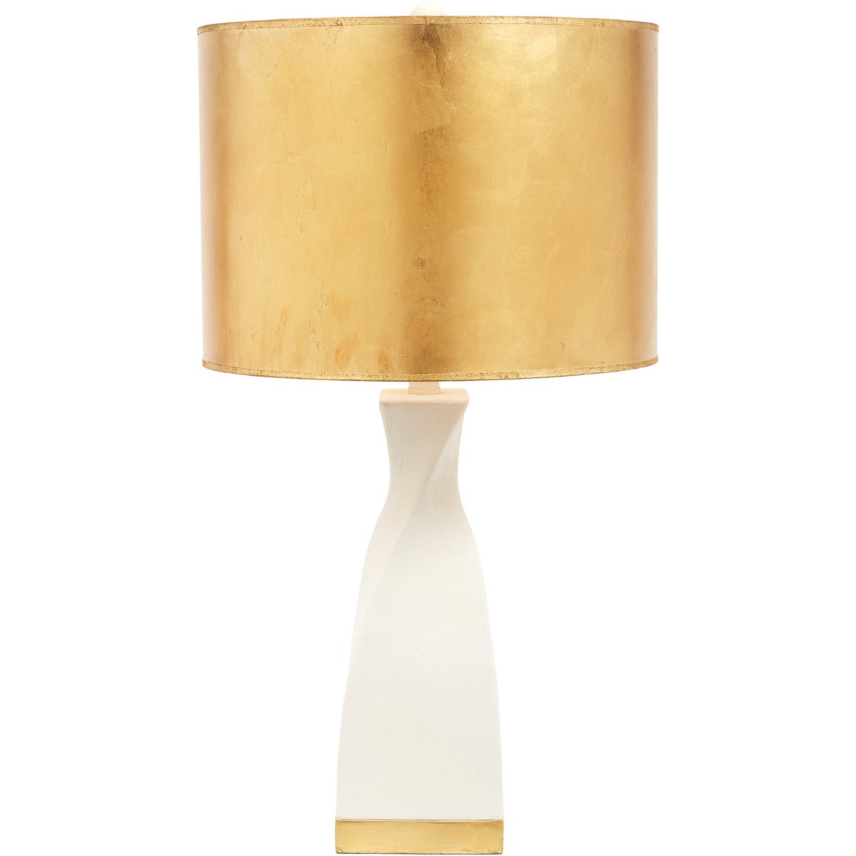 Hayden White Gesso Table Lamp with Gold Leaf Shade