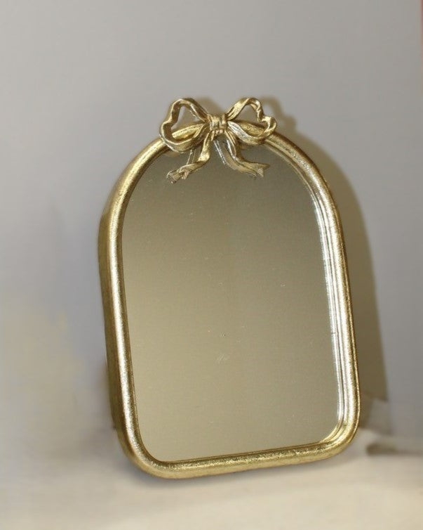 Gold Bow Metal Table Mirror