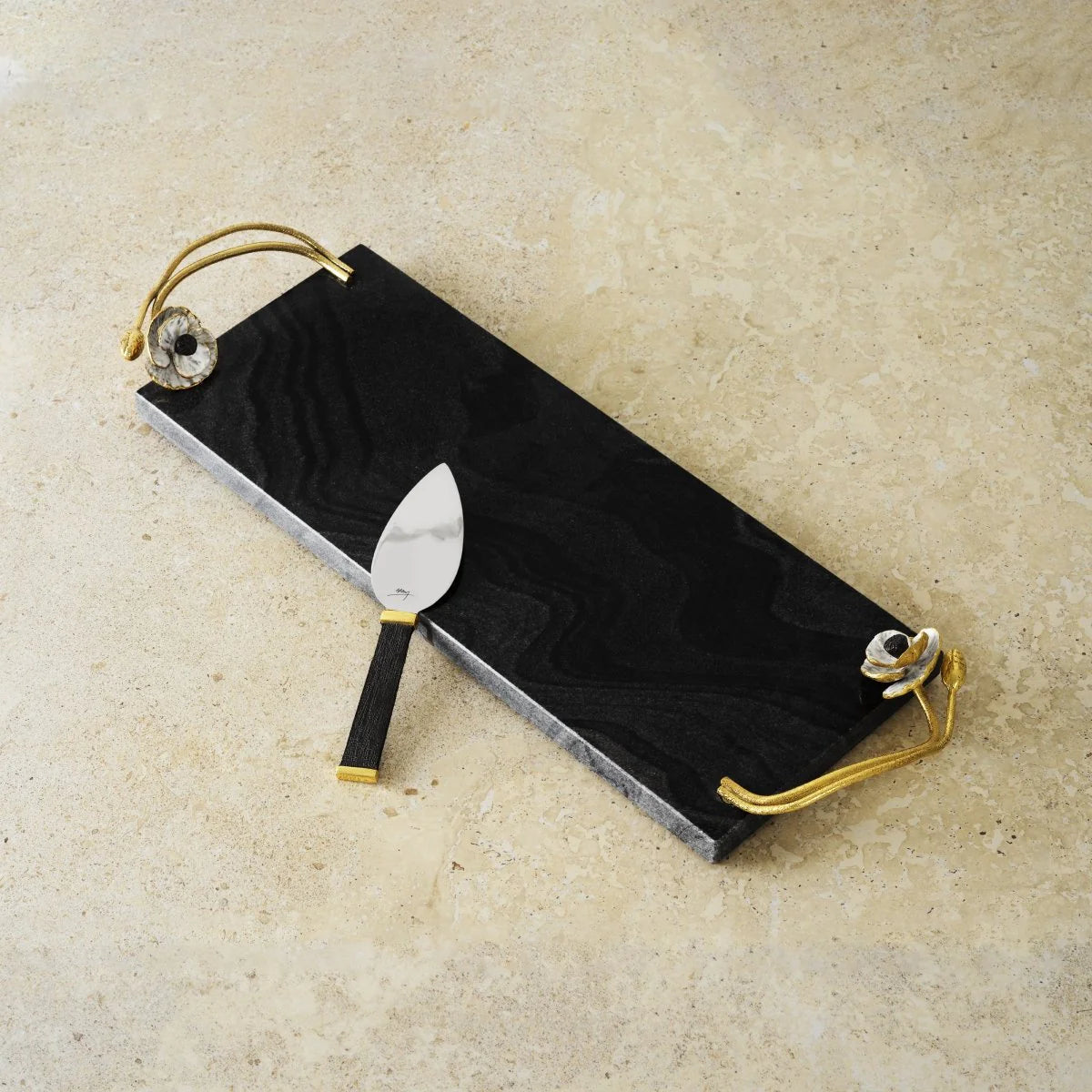 Anemone Cheese Board with Knife