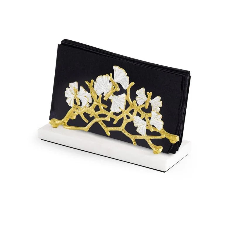 Butterfly Gingko Gold Vertical Napkin Holder
