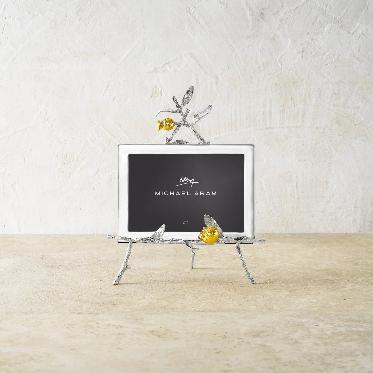 Pomegranate Silver and Gold Easel Frame