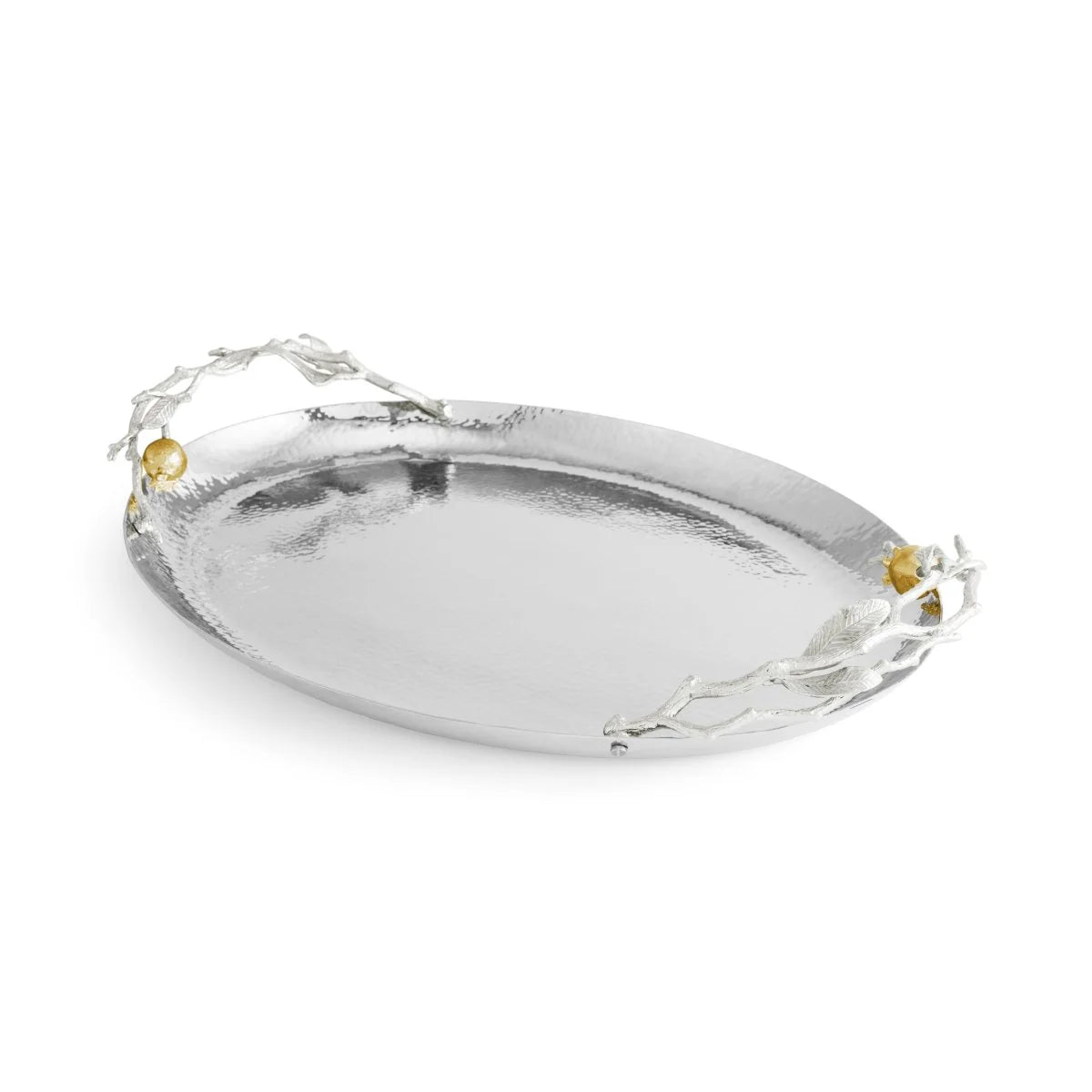 Pomegranate Silver & Gold Oval Tray
