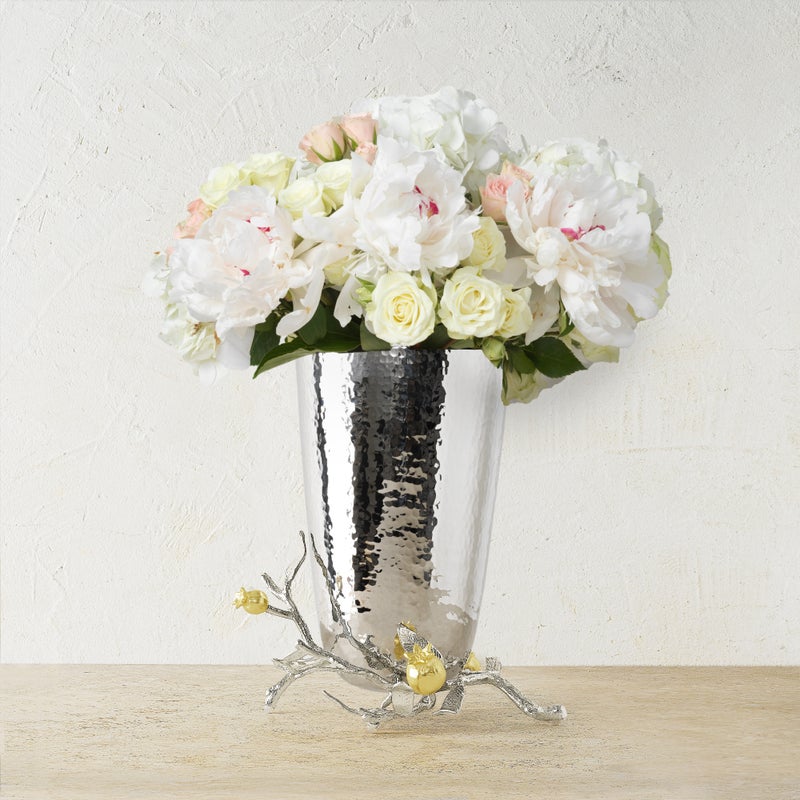 Pomegranate Silver & Gold Vase - Large