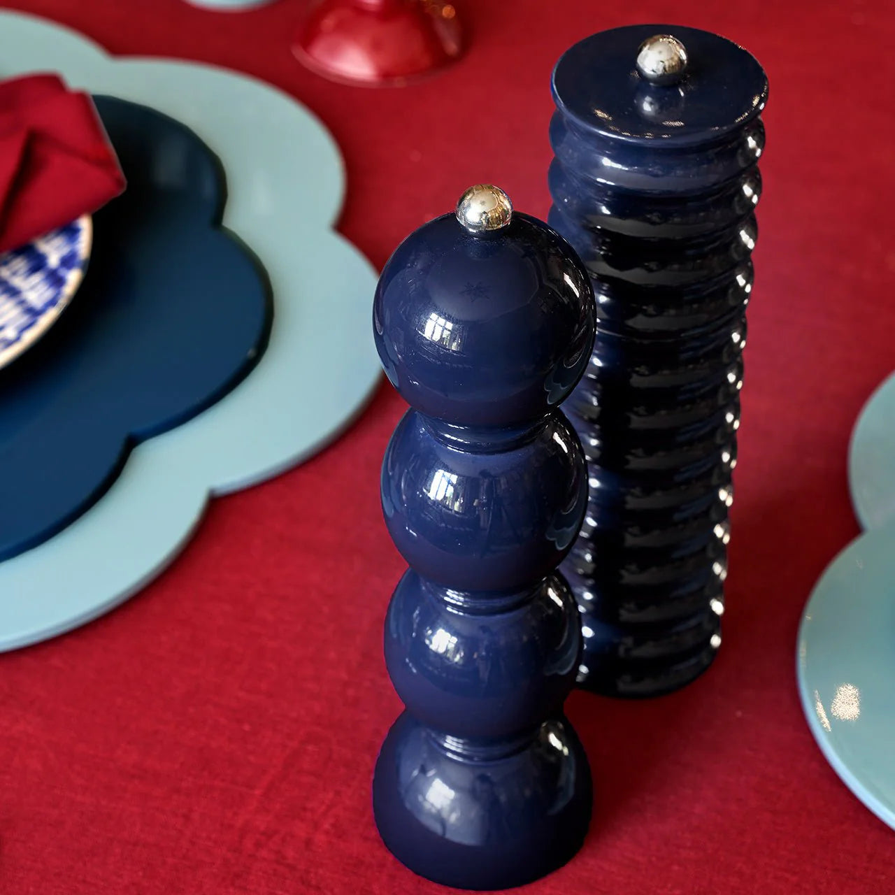 Navy Bobbin Salt or Pepper Mill