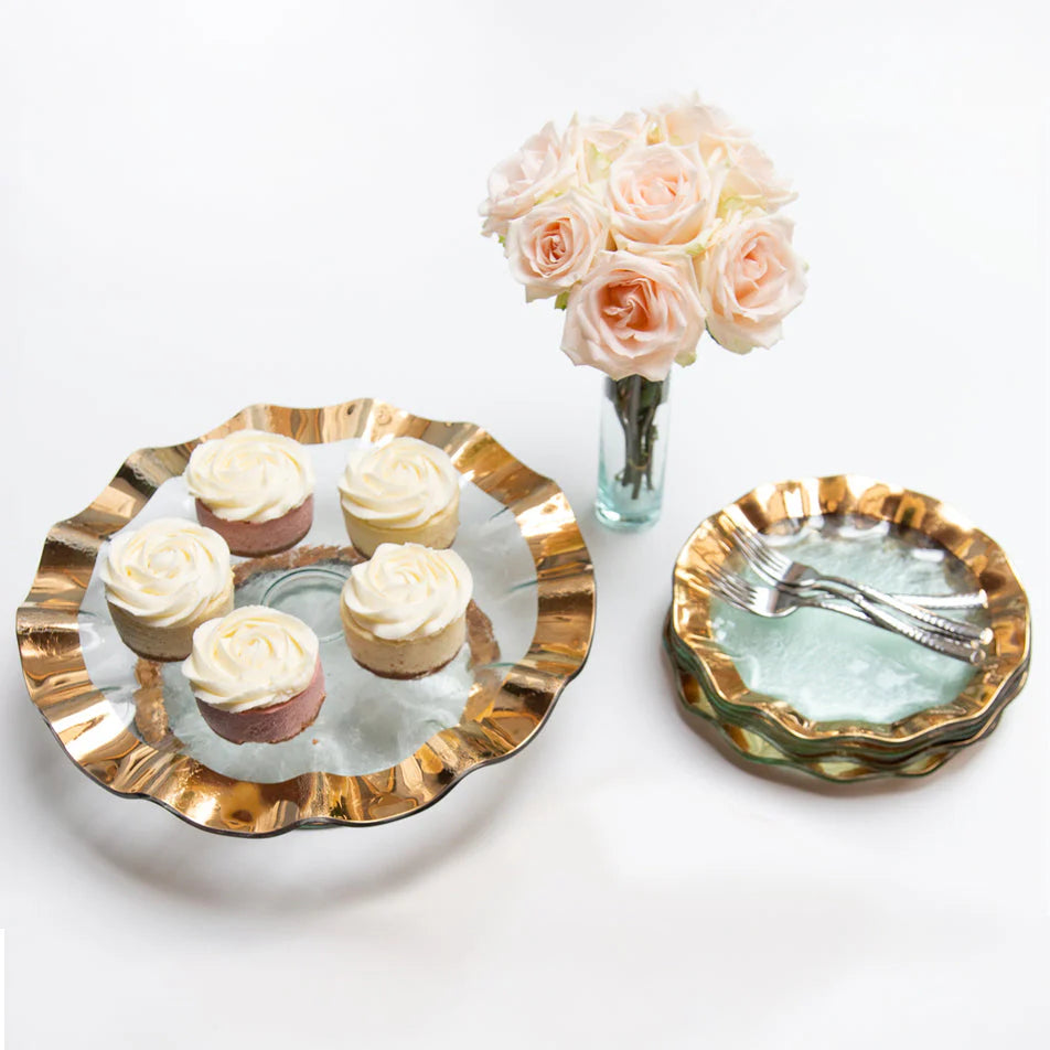 Ruffle Pedestal Cake Plate