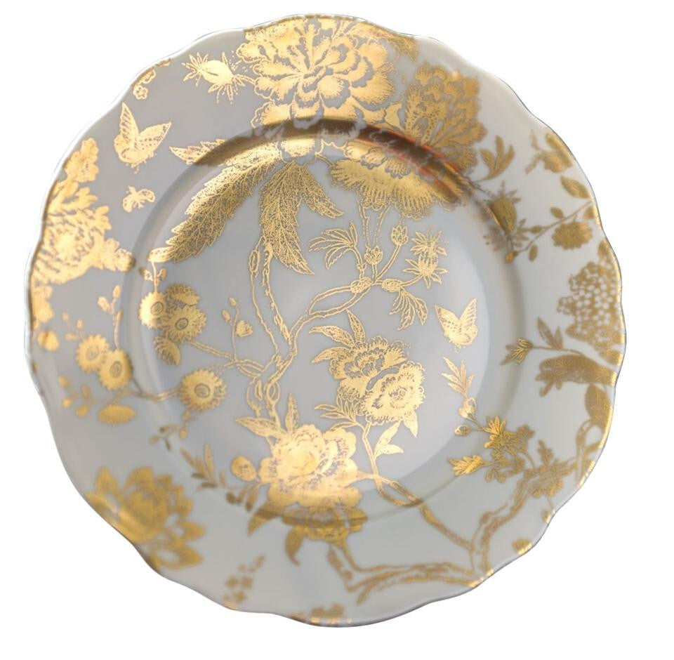 Jardin Secret Grey and Gold Accent Plate