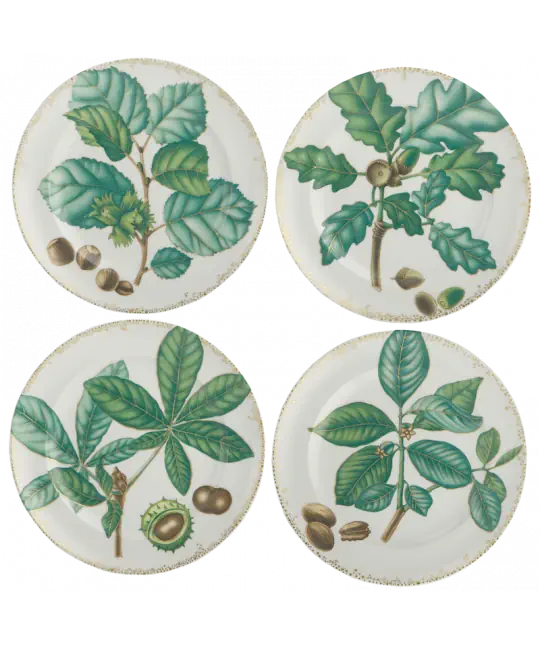 Nutleaf Dessert Plate S/4