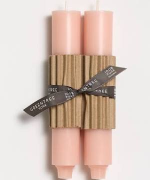 9" Pair of Column Candles - Blush
