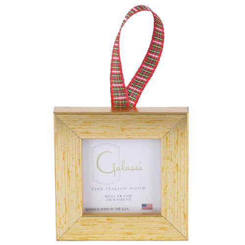 Ornament - Basic Gold w/ Plaid Ribbon