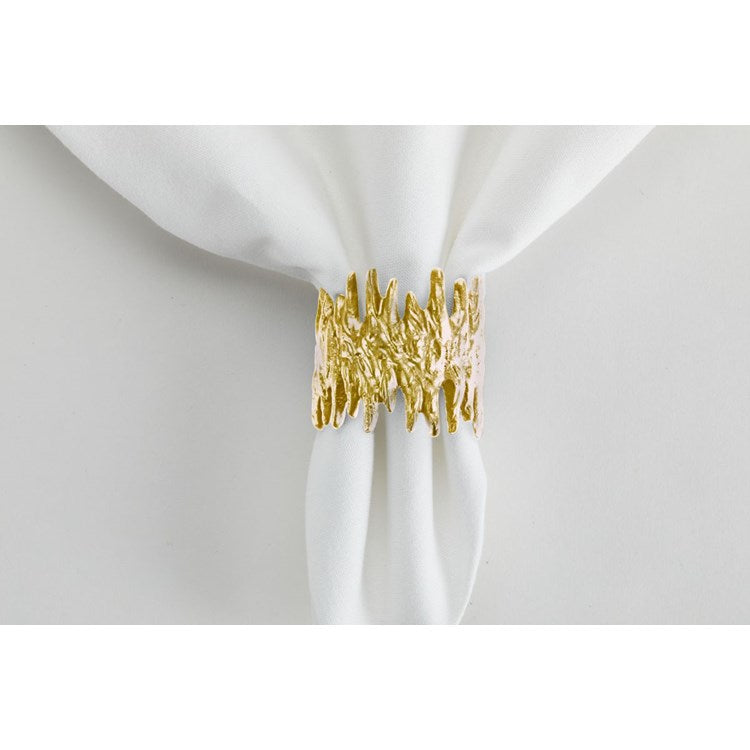 Organic Gold Cast Napkin Rings