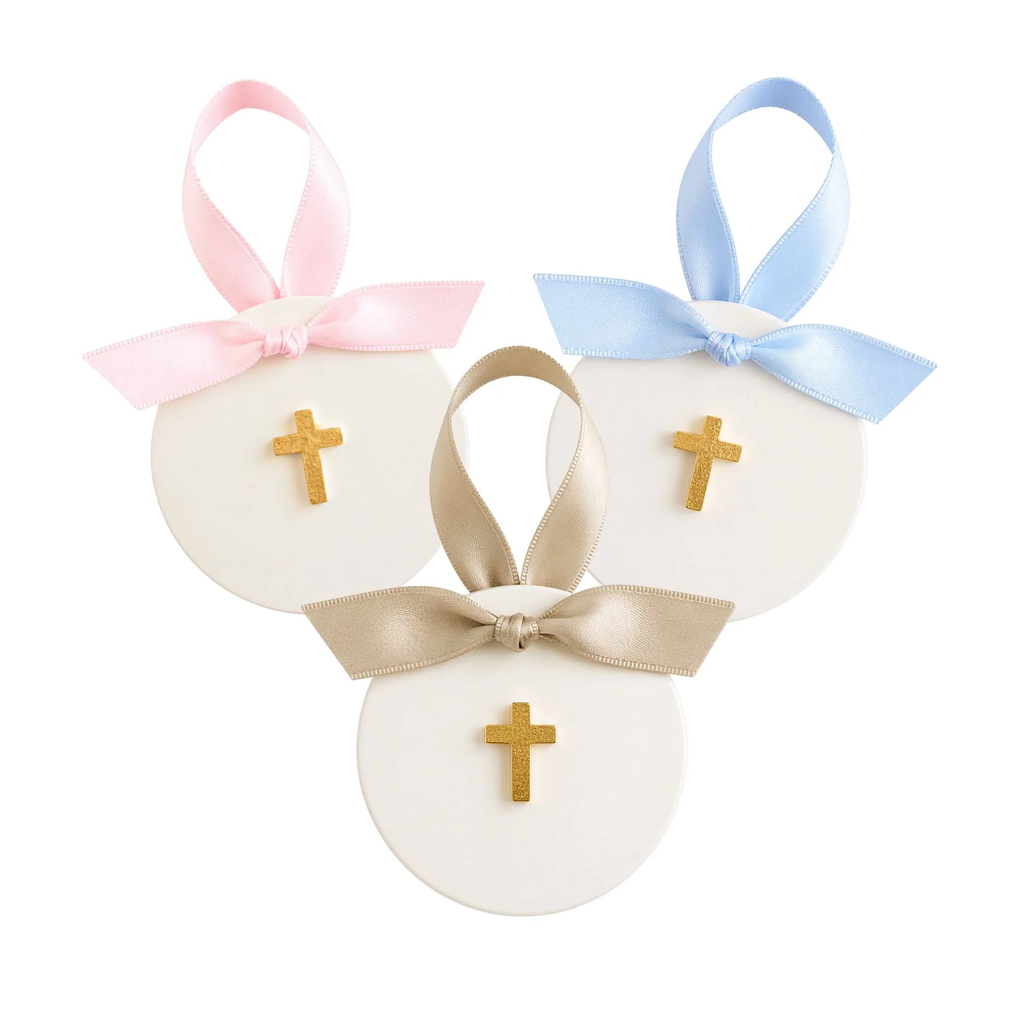 Gold Cross Round Ornament