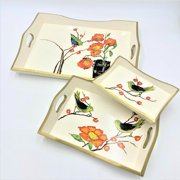 Large Birds on a Branch Tray