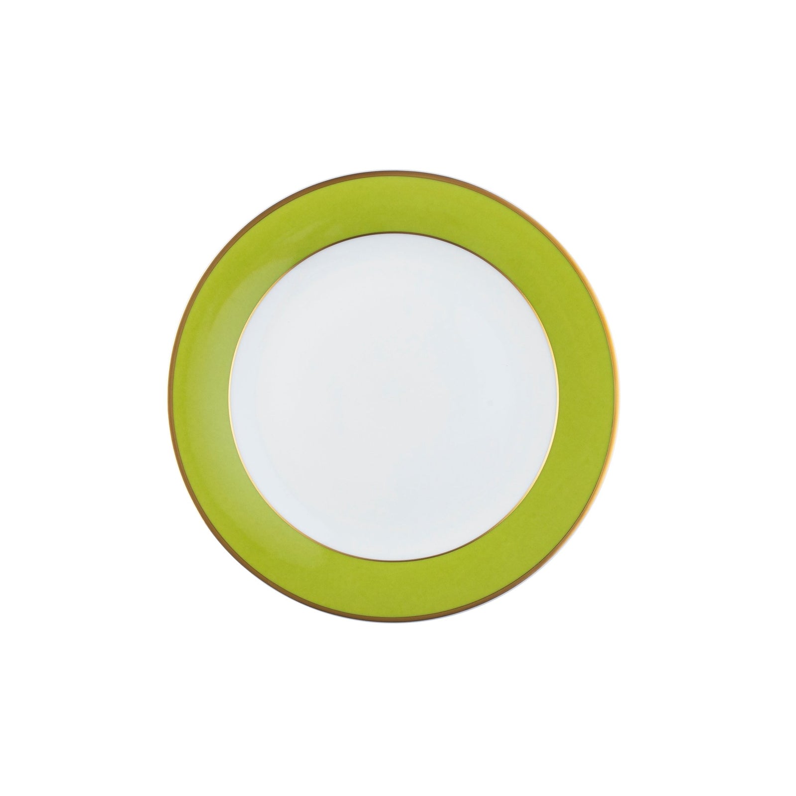 Ultra-White ColorSheen Apple Green Gold Bread and Butter Plate