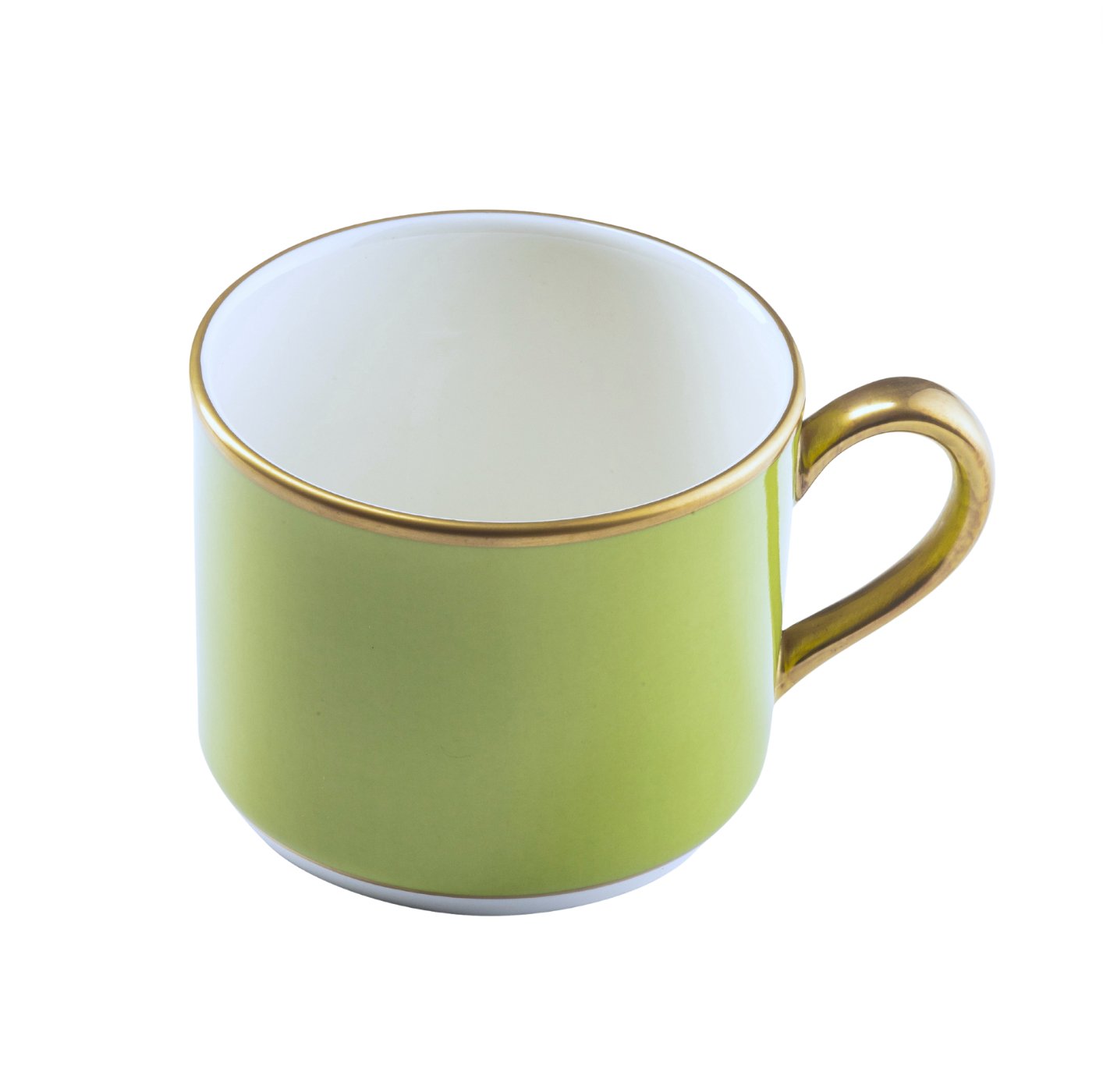 Ultra-White ColorSheen Apple Green Gold Teacup