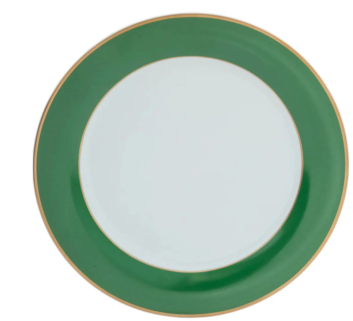 Ultra-White ColorSheen Emerald Green Gold Bread and Butter Plate