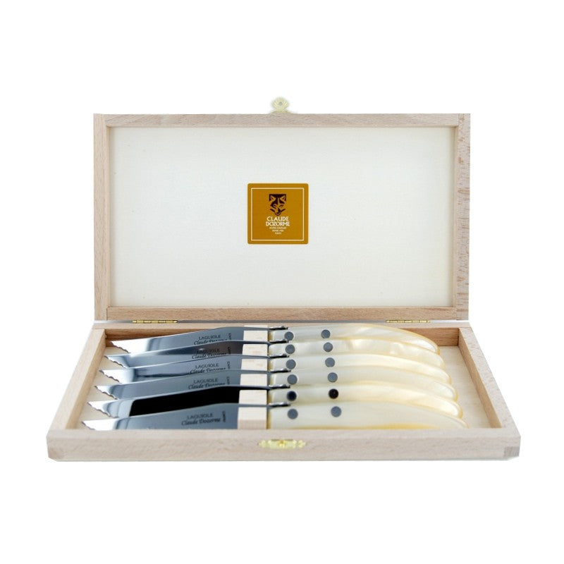 Box of 6 Berlingot Steak Knives | Natural Handle