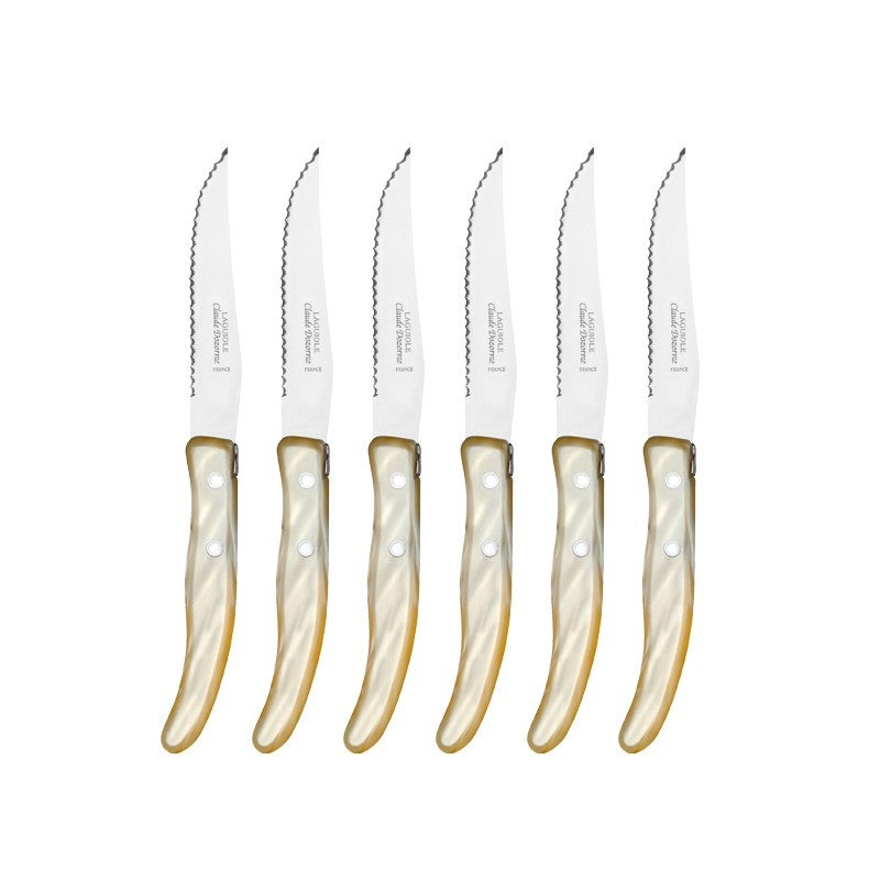 Box of 6 Berlingot Steak Knives | Natural Handle