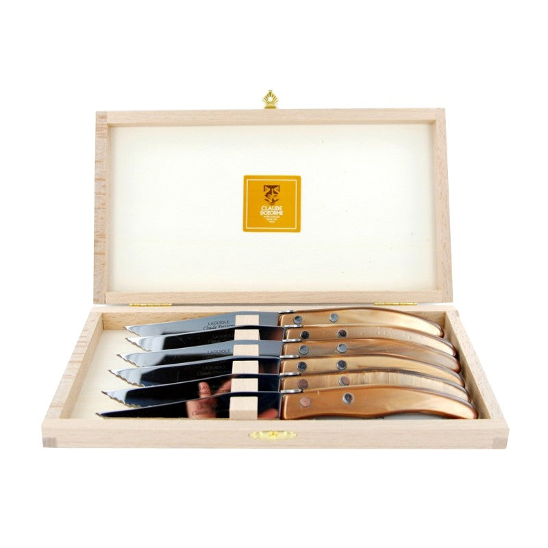 Box of 6 Berlingot Steak Knives | Cappuccino