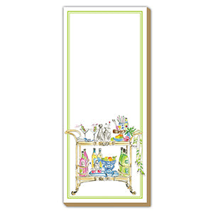 Luxe Skinny Pad- Handpainted Bar Cart Garden