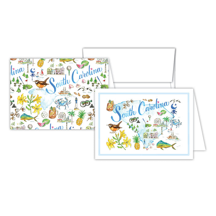 South Carolina Handpainted Icons Stationery Notes