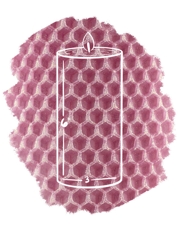 6" Pillar - Rose w/ Sugar Sparkle | Bonbon