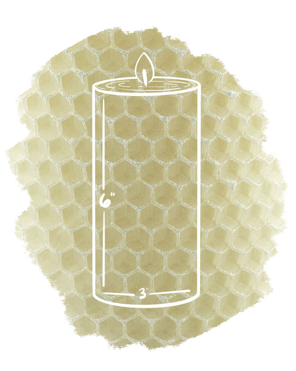 6" Pillar - Ivory w/ Sugar Sparkle | Sucre