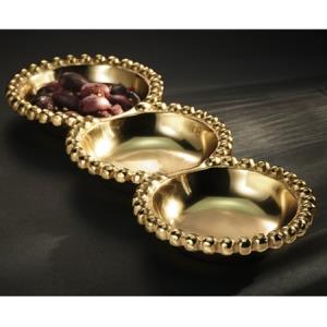 Gilded Beaded 3-Section Tray