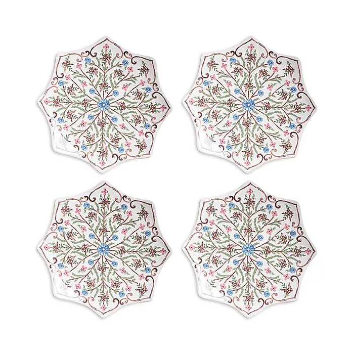 Villa Seville Scalloped Side/Cocktail Plates - Chambray Set of 4