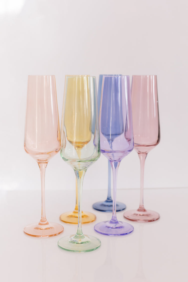 Estelle Colored Champagne Flute {Pastel Mixed Set}