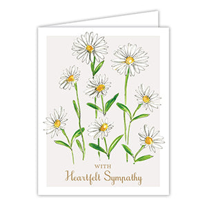 With Heartfelt Sympathy Daises Greeting Card
