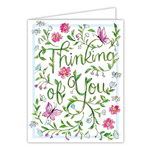 Handpainted Thinking of You Pretty Posies Greeting Card